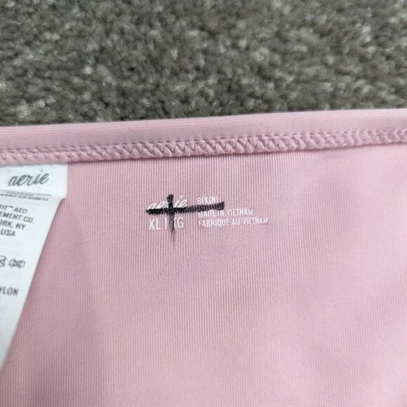 Aerie Pink Bikini Bottoms - Side-Tie Details - Size XL Barbiecore Ruffle Beach - Picture 7 of 9